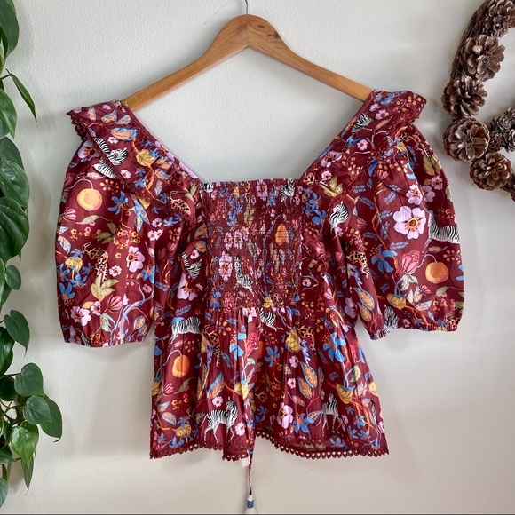 NWT MAEVE by Anthropologie Novelty Print Top Medium - Picture 3 of 10